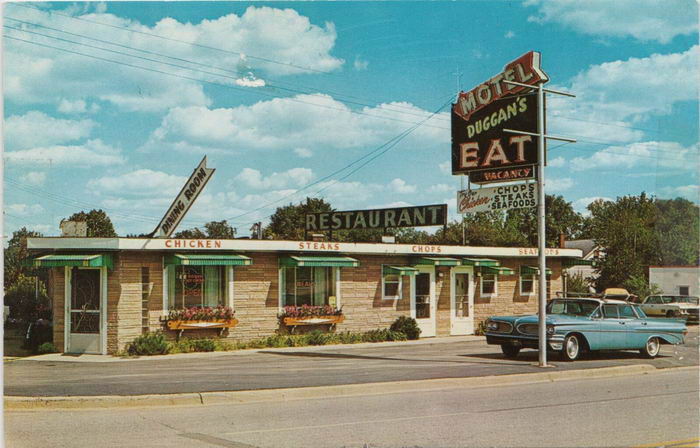 Duggans Restaurant & Motel - Old Postcard (newer photo)